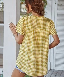 DY ROSENDA GINGHAM TOP - YELLOW NEW ARRIVALS