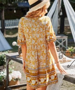 DY NEW ARRIVALS LUISYANA MINI DRESS - YELLOW PRINT 9 DY NEW ARRIVALS LUISYANA MINI DRESS - YELLOW PRINT