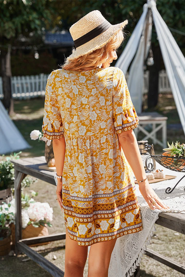 DY NEW ARRIVALS LUISYANA MINI DRESS - YELLOW PRINT 5 DY NEW ARRIVALS LUISYANA MINI DRESS - YELLOW PRINT