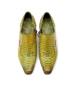 NEW ARRIVALS SOFFIA | Genuine Leather Super Star Snake Prints Vivid Kitten Heel Bootie