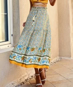 DY ARGIE BOHO SKIRT - YELLOW PRINT NEW ARRIVALS