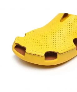GLF NEW ARRIVALS Maibulun | Perforated Cut-Out Genuine Leather Mule - Yellow 13 GLF NEW ARRIVALS Maibulun | Perforated Cut-Out Genuine Leather Mule - Yellow