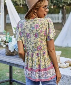 DY NEW ARRIVALS JEN BOHO TOP - YELLOW