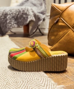 JF NEW ARRIVALS SOFFIA | Genuine Leather Yellow Ribbed-Sole Floral Appliqued Platform Sandals Clogs 16 JF NEW ARRIVALS SOFFIA | Genuine Leather Yellow Ribbed-Sole Floral Appliqued Platform Sandals Clogs