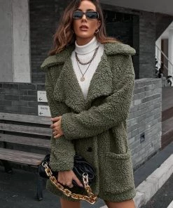 YBL New In Clothing Smaibulun Doll | Khaki Single-Breasted Fleece Coat