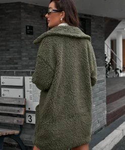 YBL New In Clothing Smaibulun Doll | Khaki Single-Breasted Fleece Coat