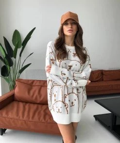 MY Smaibulun Doll | Cream Smiley Polar Bear Knit Sweater Dress 9 MY Smaibulun Doll | Cream Smiley Polar Bear Knit Sweater Dress