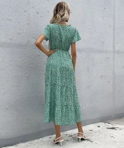 BFZY Smaibulun | Front Bow BORACAY Midi Dress - Green Print 17 BFZY Smaibulun | Front Bow BORACAY Midi Dress - Green Print