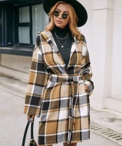 YBL Smaibulun | Playful Plaid Trench Coat New In Clothing