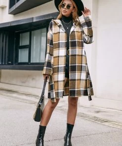 YBL Smaibulun | Playful Plaid Trench Coat New In Clothing