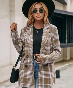 YBL New In Clothing Smaibulun | Plaid Double-Breasted Blazer 18 YBL New In Clothing Smaibulun | Plaid Double-Breasted Blazer