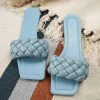 HT Nancy Blue Matte Weave Detail Flat Sole Sandals - En Bloom New In Shoes