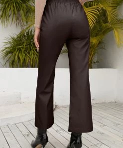 YBL Smaibulun | Drawstring Pocket Faux Leather High-Waist Crop Pants New In Clothing 31 YBL Smaibulun | Drawstring Pocket Faux Leather High-Waist Crop Pants New In Clothing