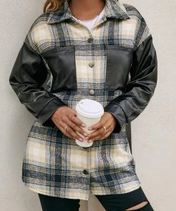 YBL New In Clothing Smaibulun | Plaid Bishop-Sleeve Shacket 14 YBL New In Clothing Smaibulun | Plaid Bishop-Sleeve Shacket