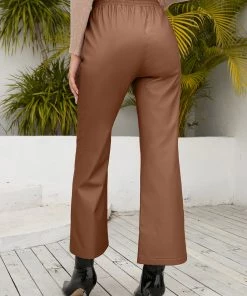 YBL Smaibulun | Drawstring Pocket Faux Leather High-Waist Crop Pants New In Clothing 19 YBL Smaibulun | Drawstring Pocket Faux Leather High-Waist Crop Pants New In Clothing