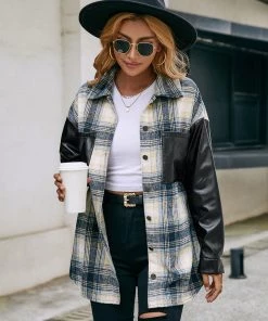 YBL New In Clothing Smaibulun | Plaid Bishop-Sleeve Shacket 16 YBL New In Clothing Smaibulun | Plaid Bishop-Sleeve Shacket