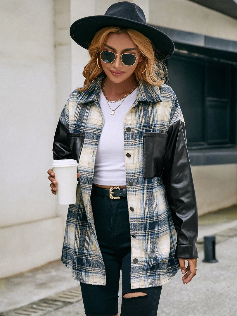 YBL New In Clothing Smaibulun | Plaid Bishop-Sleeve Shacket 8 YBL New In Clothing Smaibulun | Plaid Bishop-Sleeve Shacket