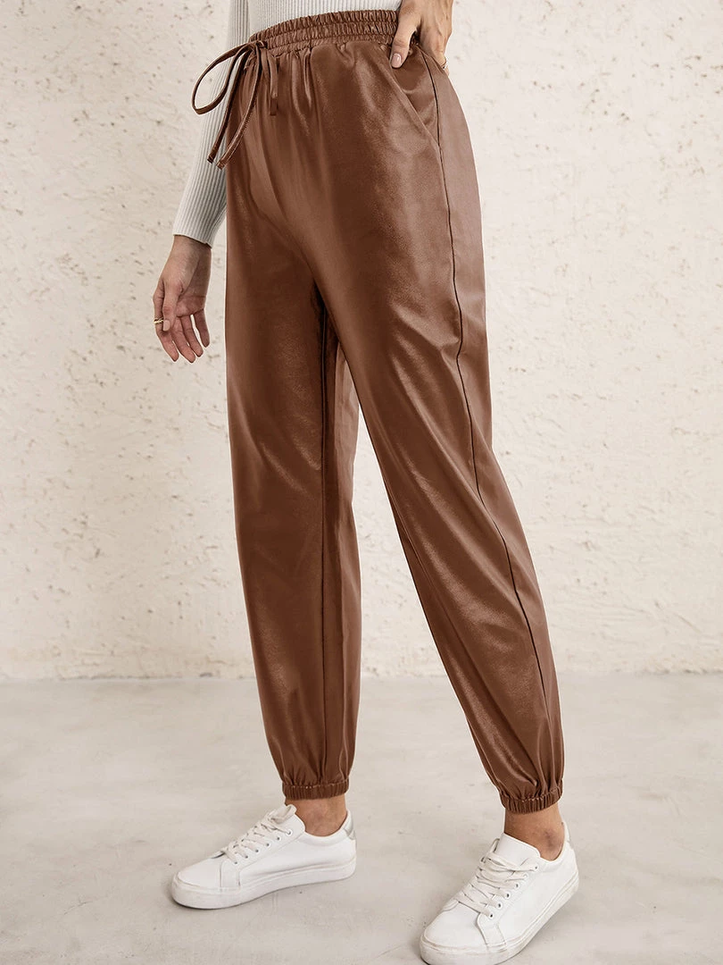 YBL Smaibulun | Faux Leather High-Waist Pants 3 YBL Smaibulun | Faux Leather High-Waist Pants